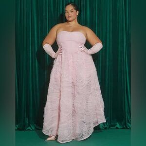 Forever 21 x Wicked Pink Strapless Maxi Dress NWT Glinda Gown 1X Viral Coquette